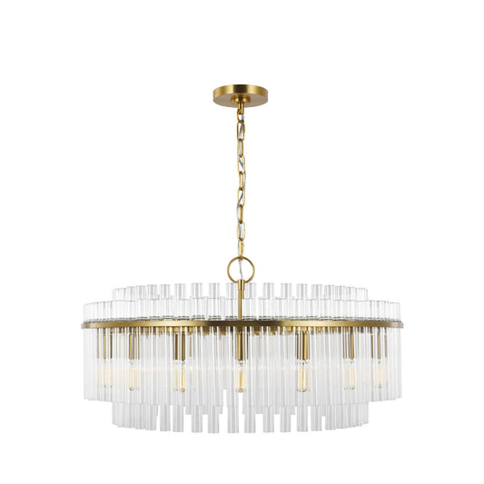 Chapman & Myers Beckett 16L Large Glass Chandelier - Brass Pendant Light Bloomingdales Lighting   