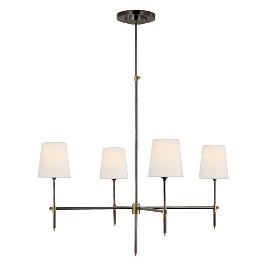 Thomas O'Brien Bryant Large Linen Chandelier - Bronze and Brass Pendant Light Bloomingdales Lighting Bronze and Brass Large 