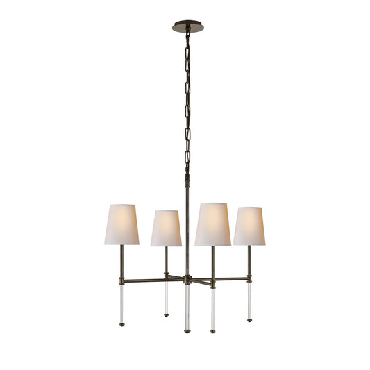 Suzanne Kasler Camille Small Natural Paper Shade Chandelier - Bronze Pendant Light Bloomingdales Lighting Bronze  