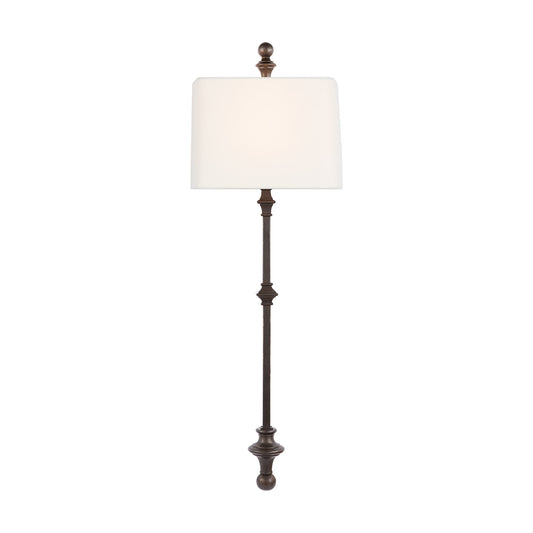 Chapman & Myers Cawdor Stanchion Linen Wall Sconce - Aged Iron Wall Light Bloomingdales Lighting Aged Iron  