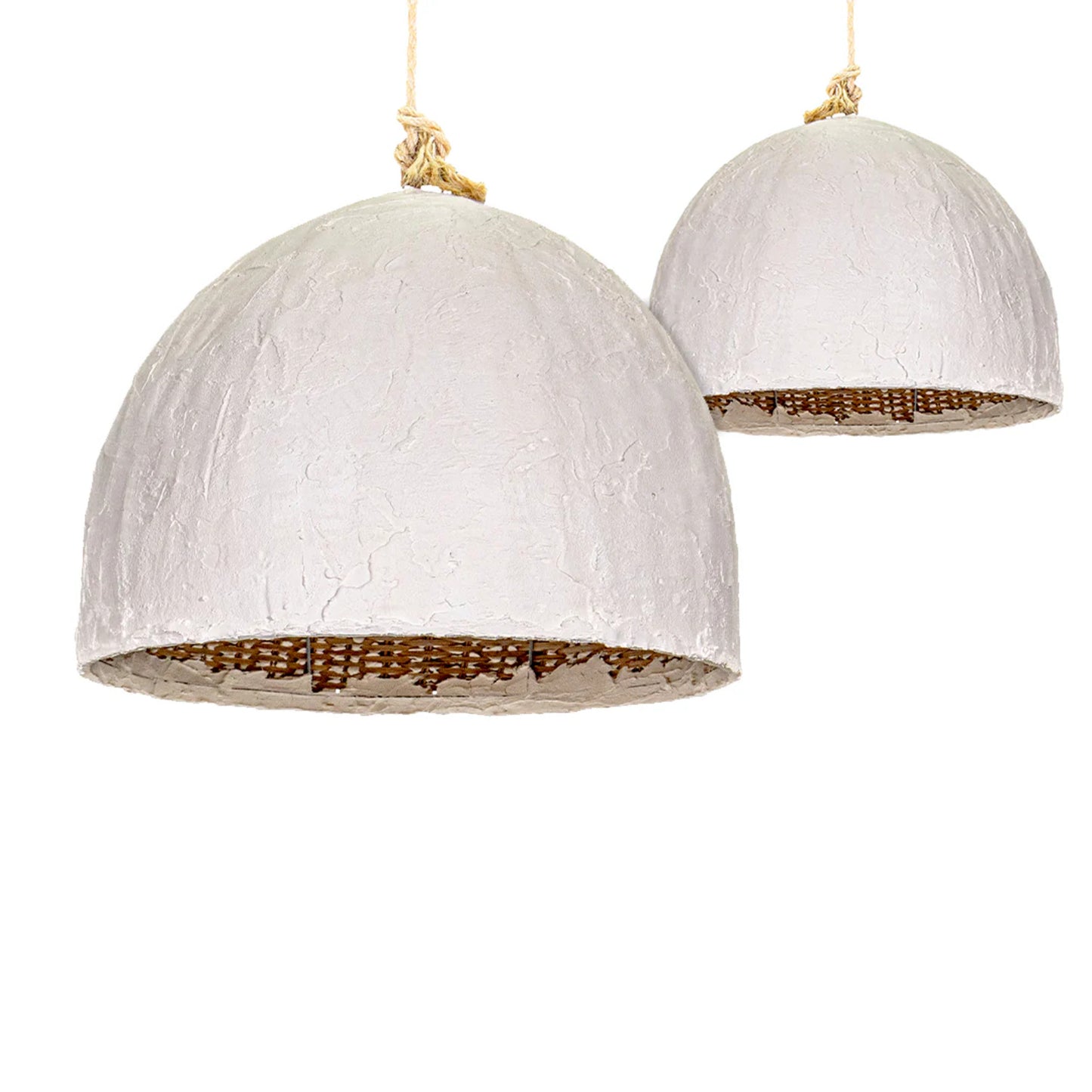 Chinara Extra Large Clay Dome Pendant Light Pendant Light Bisque Interiors   