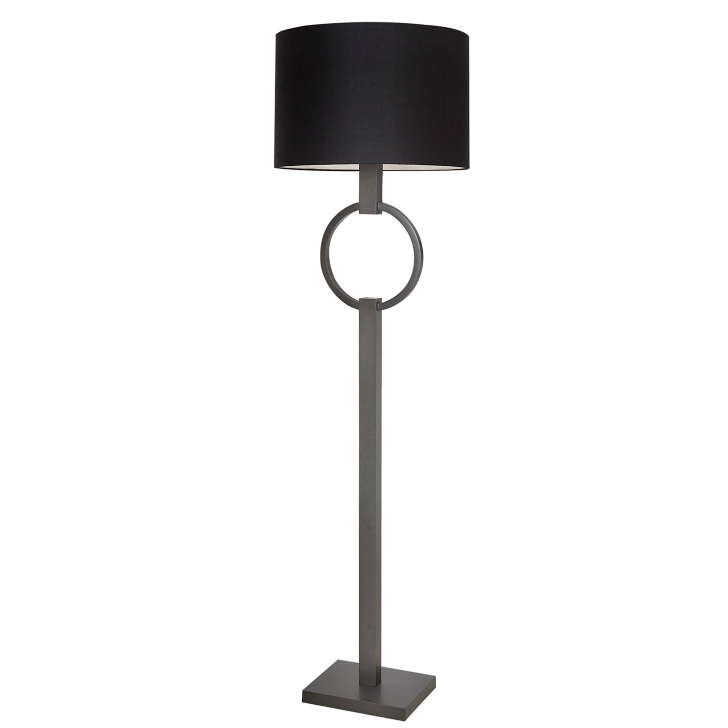 Circle Floor Lamp - Bronze Floor Lamp Bloomingdales Lighting Black Linen