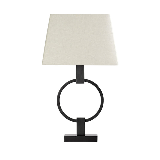 Circle Linen Table Lamp - Bronze Table Lamp Bloomingdales Lighting Fine Cream Linen