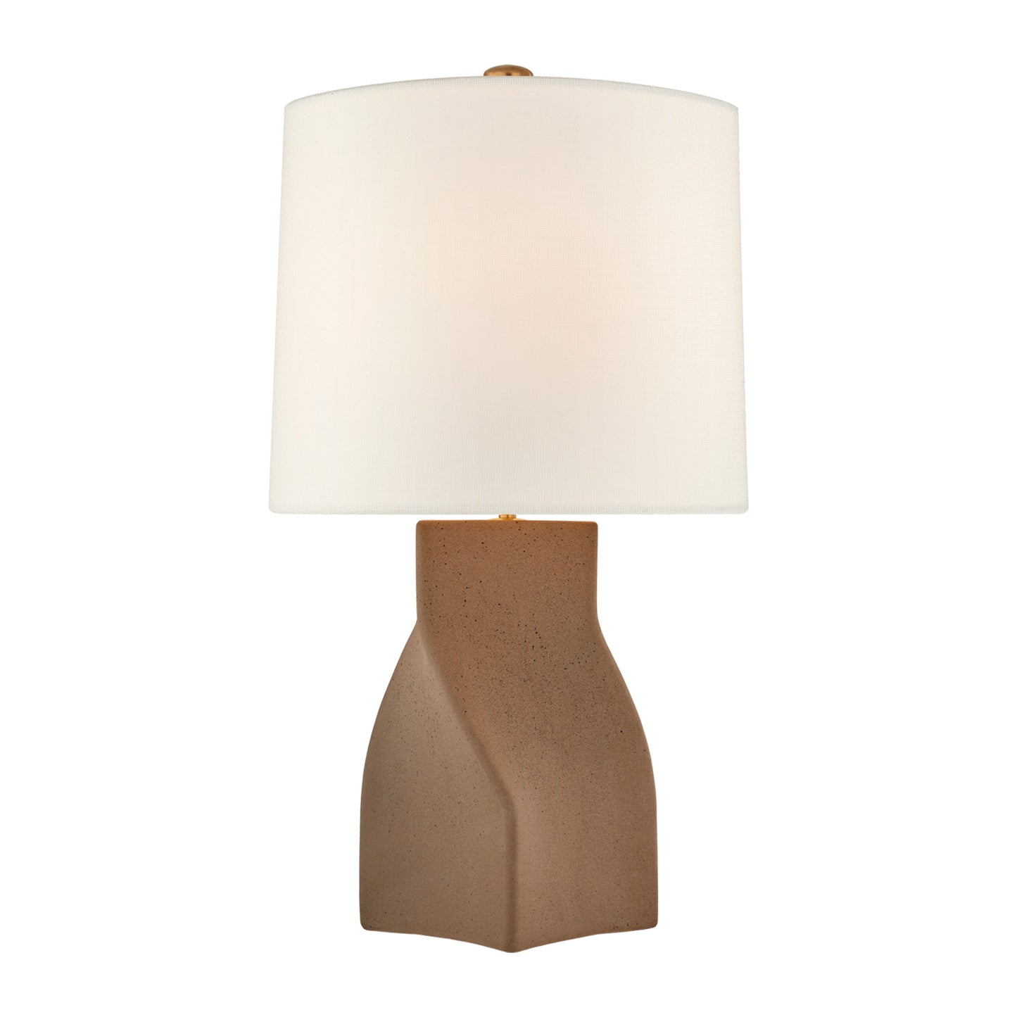 AERIN Claribel Large Twisted Ceramic Table Lamp - Brown Table Lamp Bloomingdales Lighting Brown  