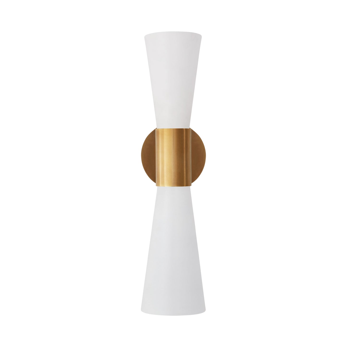 AERIN Clarkson Medium Narrow Wall Sconce - White and Brass Wall Light Bloomingdales Lighting White  