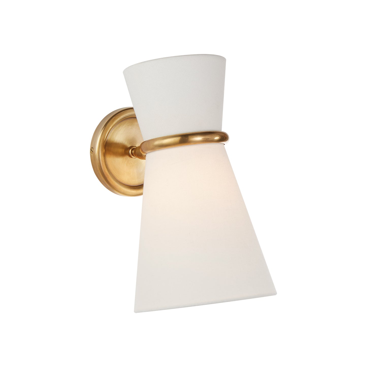 AERIN Clarkson Small Pivoting Linen Wall Sconce - Brass Wall Light Bloomingdales Lighting   