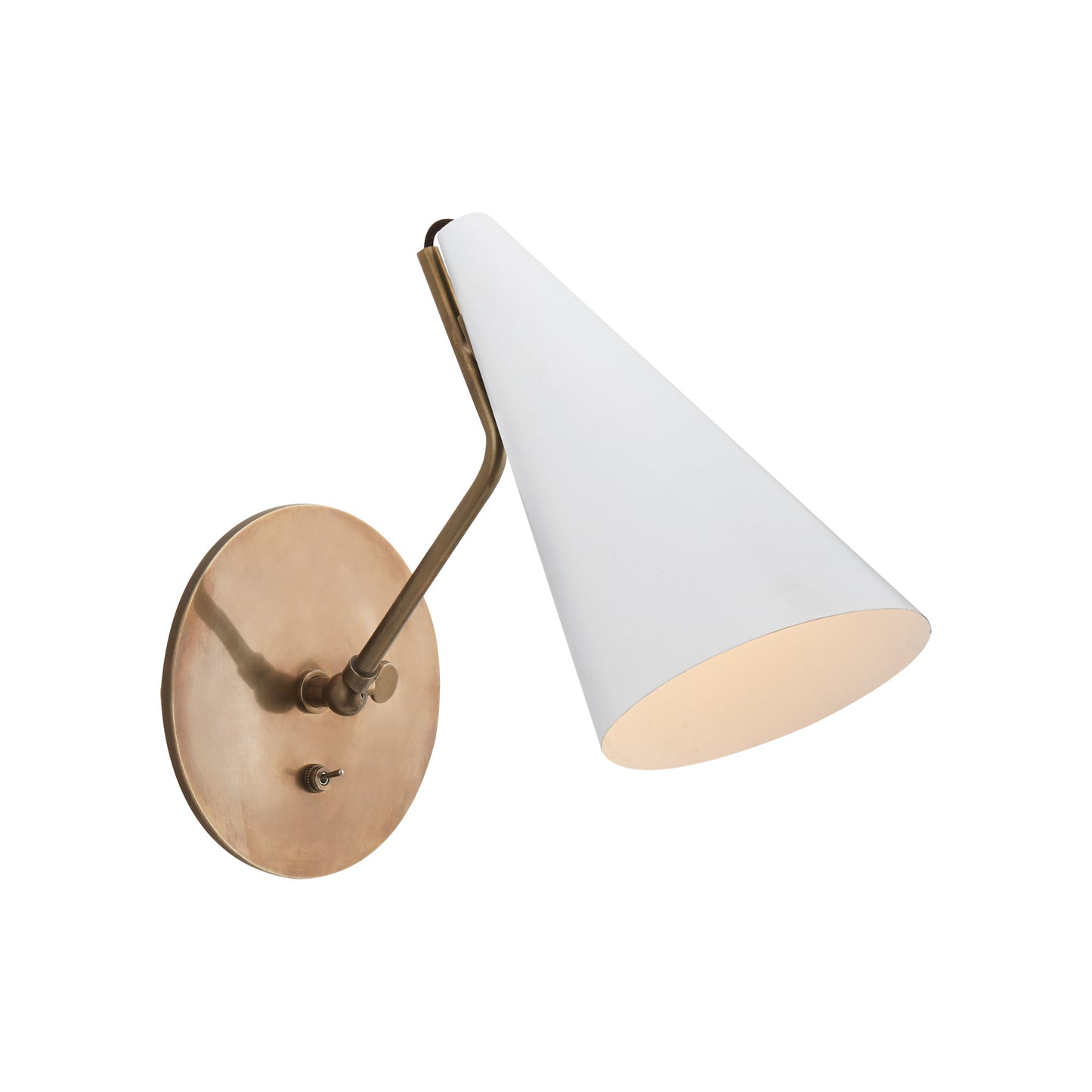 AERIN Clemente White Metal Wall Sconce - Brass Wall Light Bloomingdales Lighting   