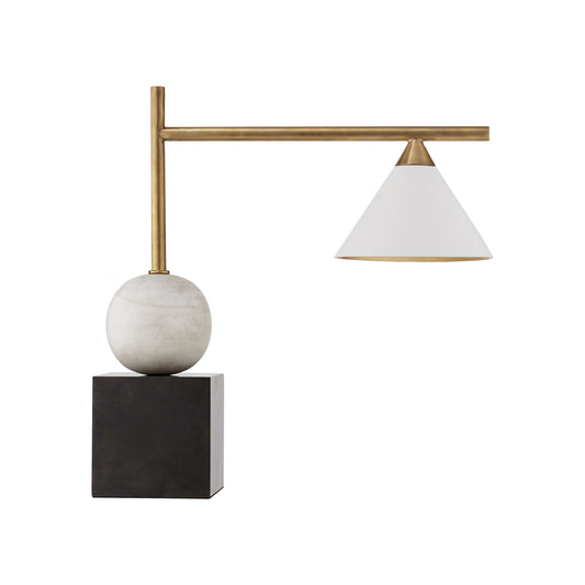 Kelly Wearstler Cleo White Metal Desk Table Lamp - Bronze and Brass Table Lamp Bloomingdales Lighting Square  