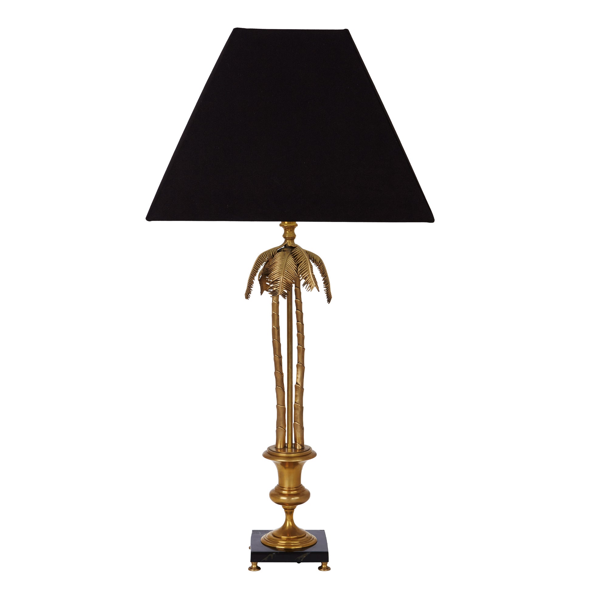 Coconut Palm Black Shade Table Lamp - Brass Table Lamp Bloomingdales Lighting Black Linen