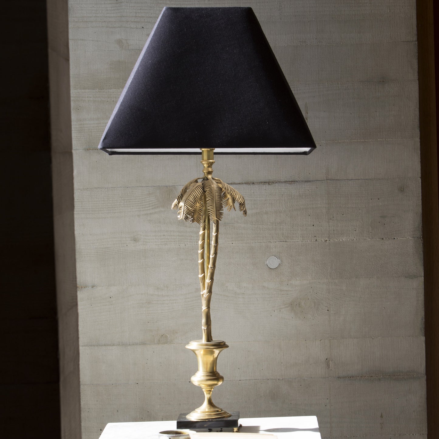 Coconut Palm Black Shade Table Lamp - Brass Table Lamp Bloomingdales Lighting   