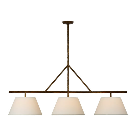 Suzanne Kasler Collette Large Linear Pendant Light - Gilded Iron Pendant Light Bloomingdales Lighting Gilded Iron  