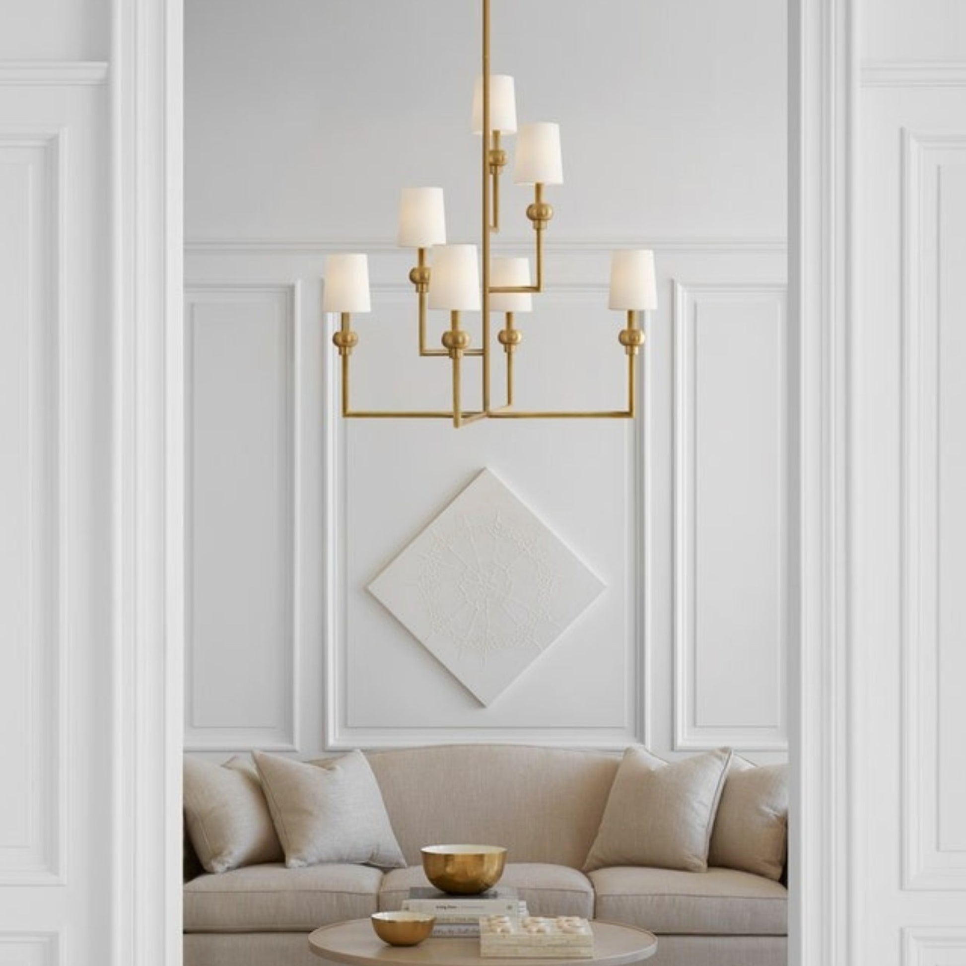 Paloma Contreras Comtesse XL Brass Offset Chandelier Pendant Light Bloomingdales Lighting   