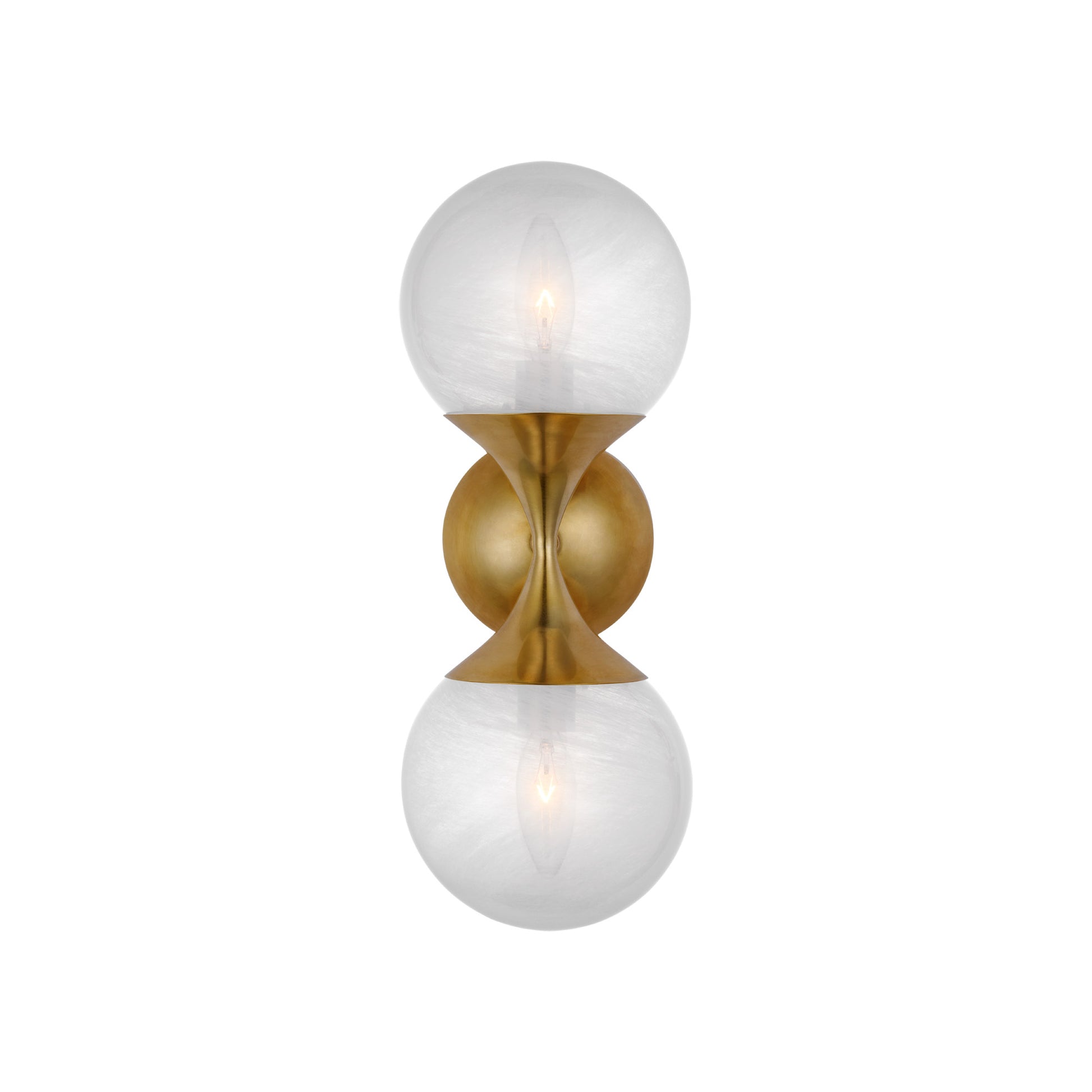 AERIN Cristol Small Double Glass Wall Sconce - Brass Wall Light Bloomingdales Lighting   