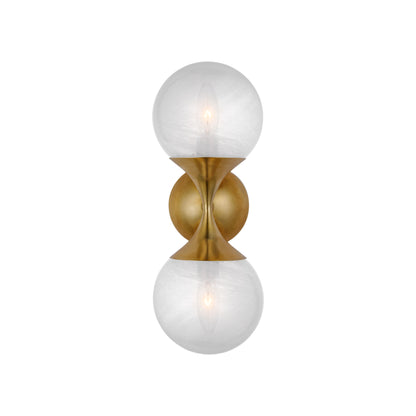 AERIN Cristol Small Double Glass Wall Sconce - Brass Wall Light Bloomingdales Lighting   