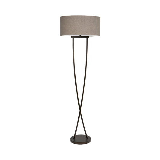 Crossover Curved Floor Lamp - Bronze Floor Lamp Bloomingdales Lighting Stone Linen