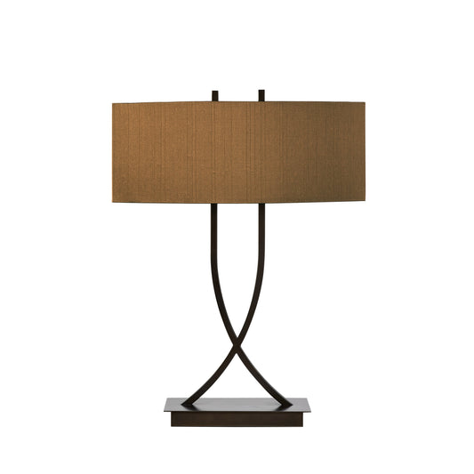 Crossover Curved Table Lamp - Bronze Table Lamp Bloomingdales Lighting Copper Silk