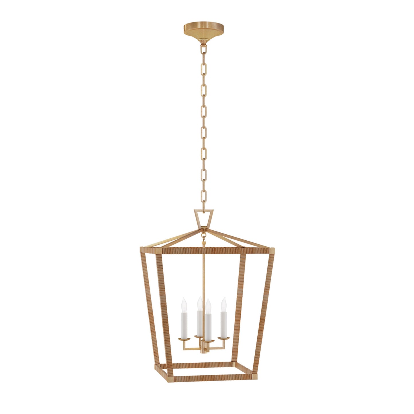 Chapman & Myers Darlana Medium Wrapped Lantern Pendant Light - Brass Pendant Light Bloomingdales Lighting Rattan  