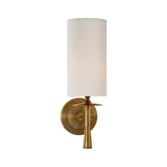 AERIN Drunmore Single Linen Wall Sconce - Brass Wall Light Bloomingdales Lighting Brass  