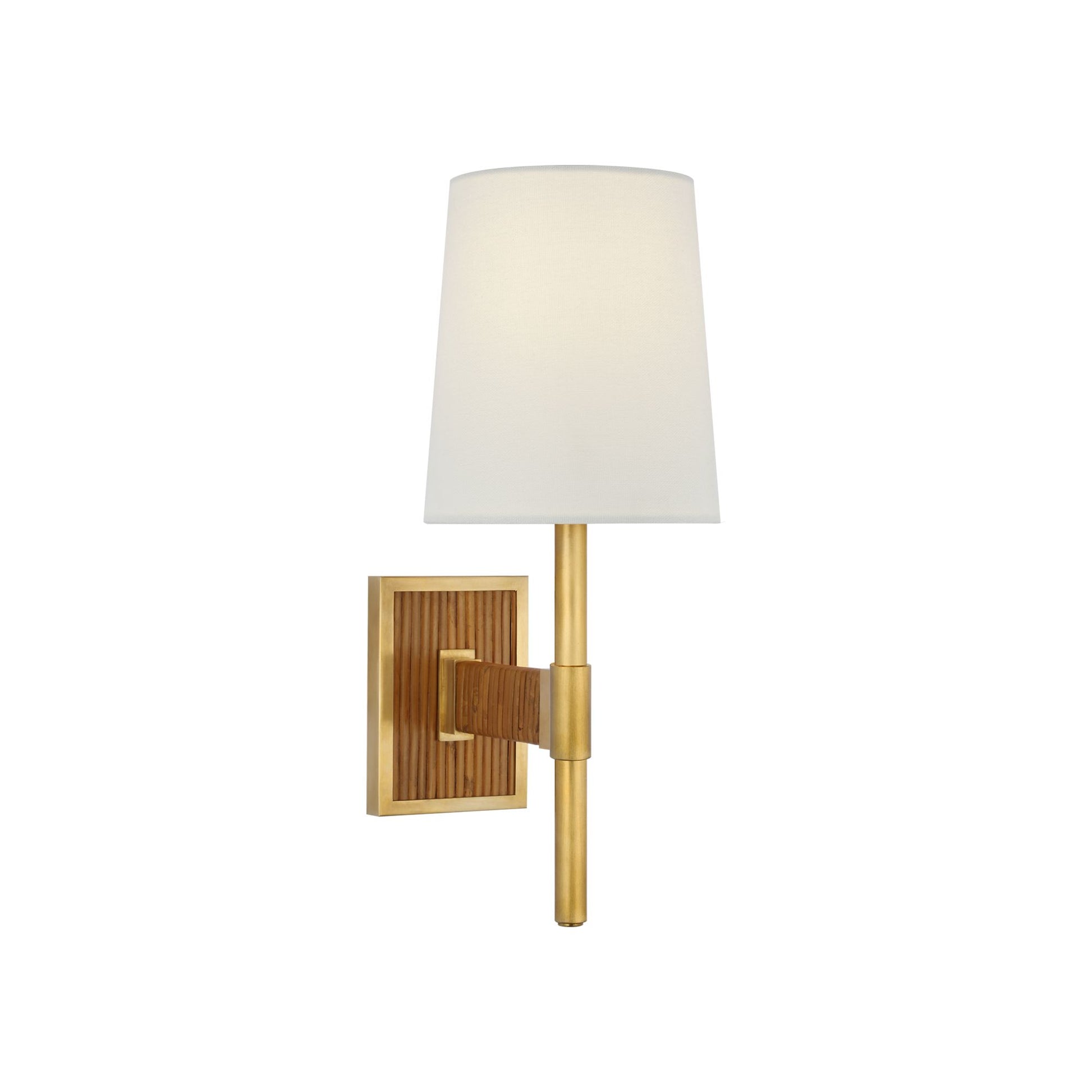 Suzanne Kasler Elle Small Single Linen Wall Sconce - Antique Brass Wall Light Bloomingdales Lighting   