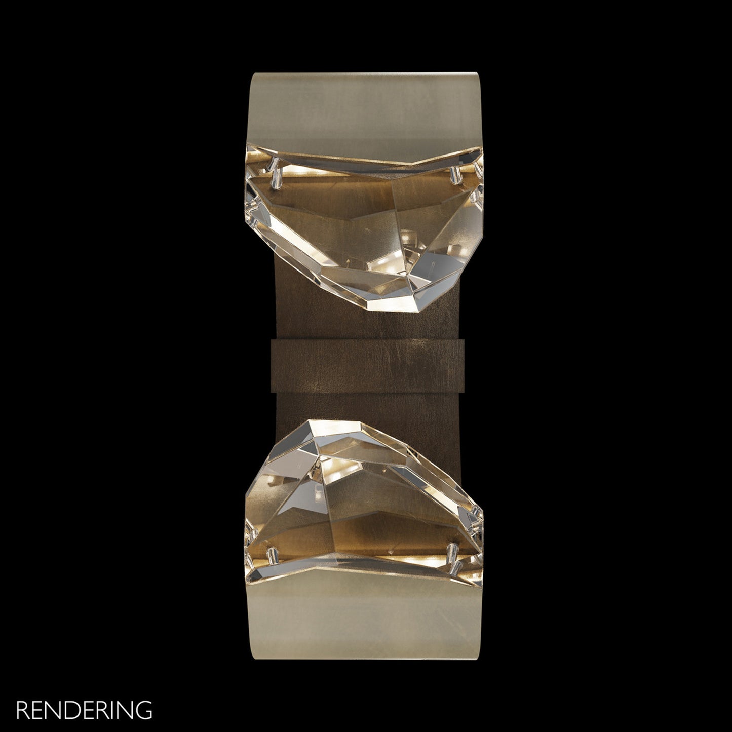 Fine Art HC Lighting Strata 16" Crystal Wall Sconce - Soft Bronze Wall Light Bloomingdales Lighting