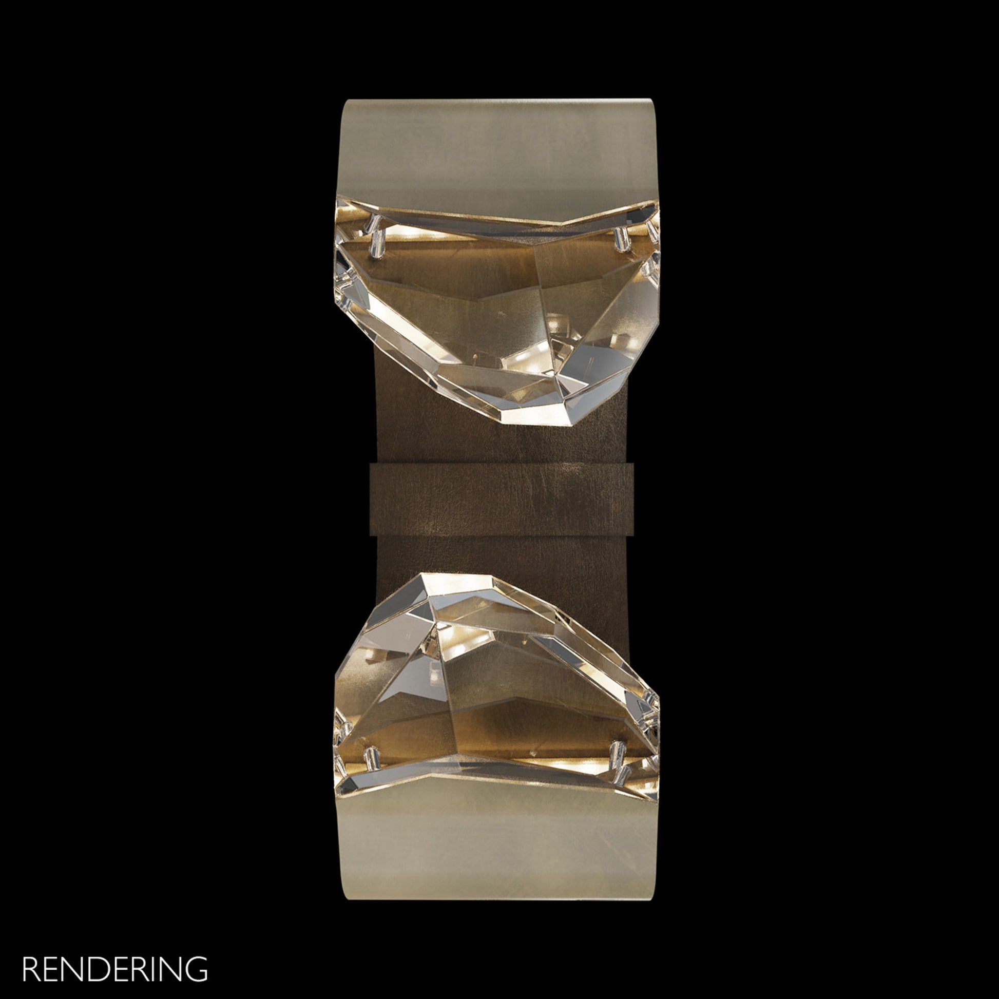 Fine Art HC Lighting Strata 16" Crystal Wall Sconce - Soft Bronze Wall Light Bloomingdales Lighting