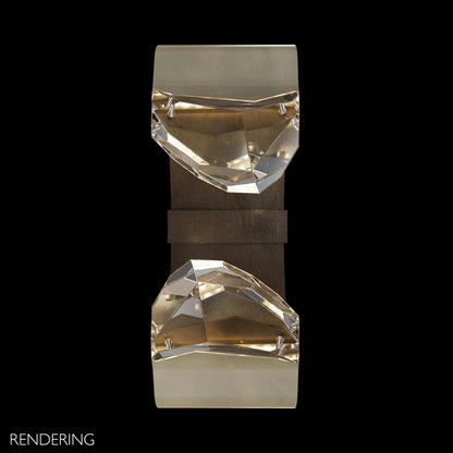 Fine Art HC Lighting Strata 16" Crystal Wall Sconce - Soft Bronze Wall Light Bloomingdales Lighting