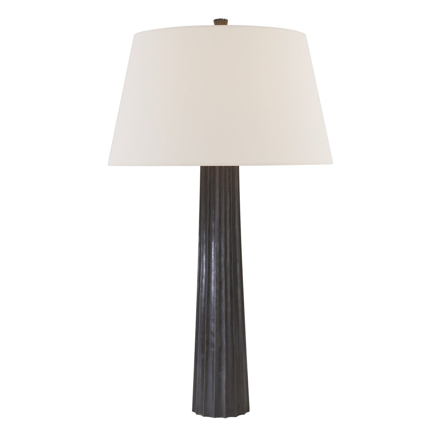 E. F. Chapman Fluted Spire Large Linen Table Lamp - Aged Iron Table Lamp Bloomingdales Lighting Aged Iron