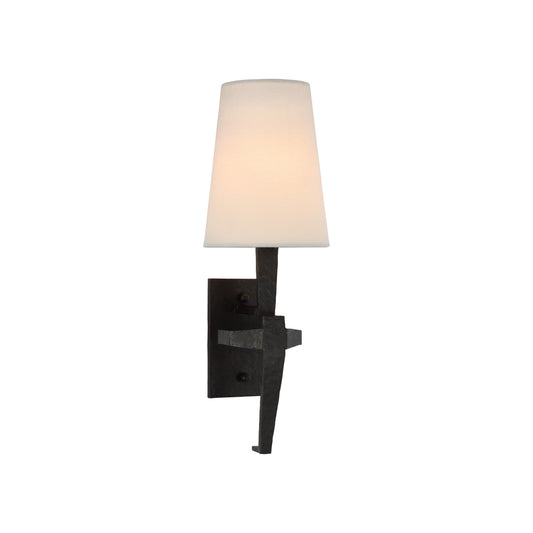 Thomas O'Brien Francesco Single Linen Wall Sconce - Aged Iron Wall Light Bloomingdales Lighting   