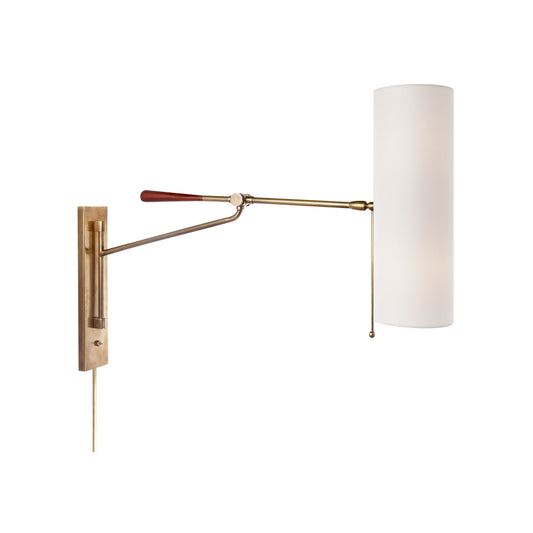 AERIN Frankfort Articulating Linen Wall Sconce - Brass Wall Light Bloomingdales Lighting   