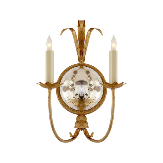 E. F. Chapman Gramercy Antique Double Wall Sconce - Gilded Iron Wall Light Bloomingdales Lighting   