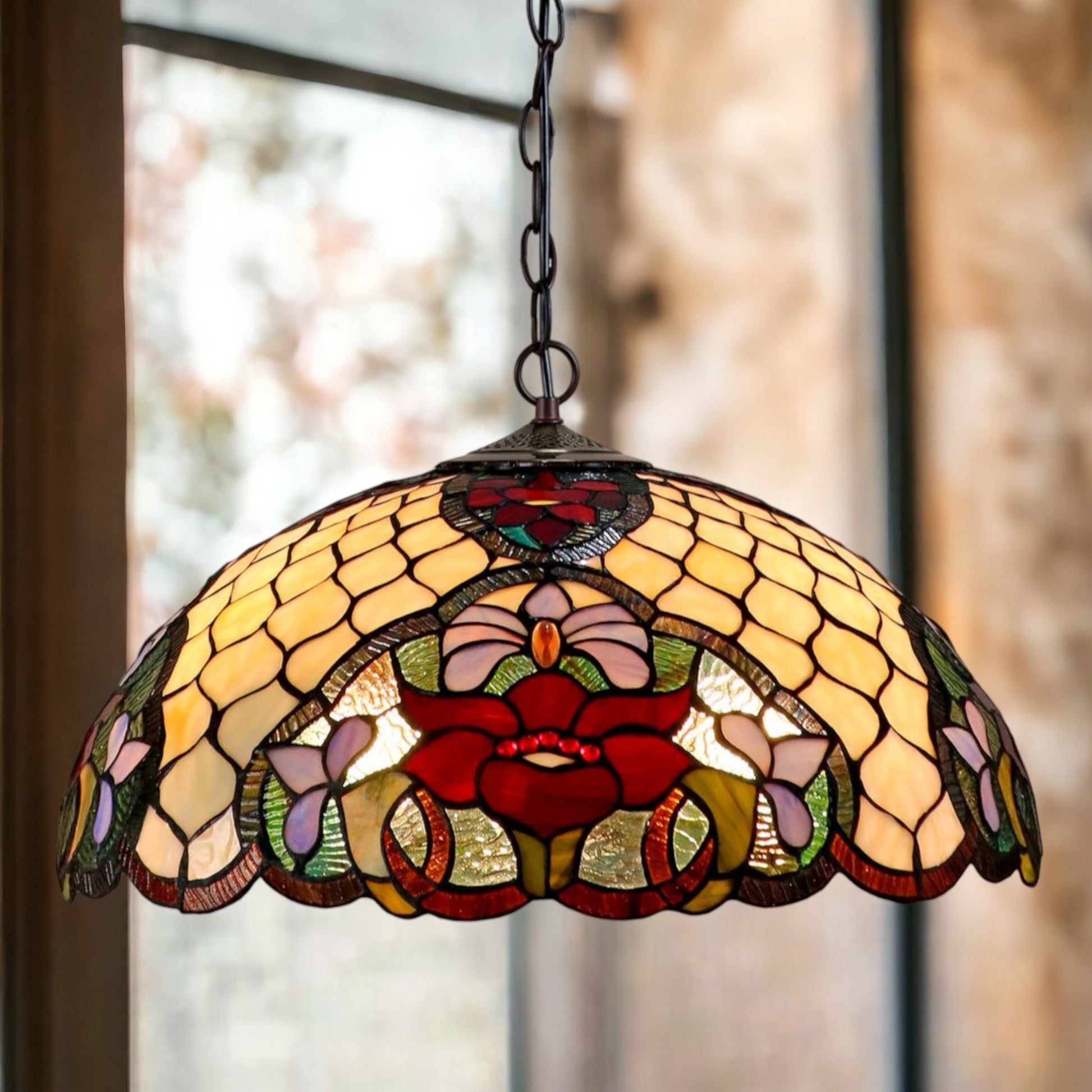 Tiffany Alicia Stained Glass Pendant Light Pendant Light G&G Bros   