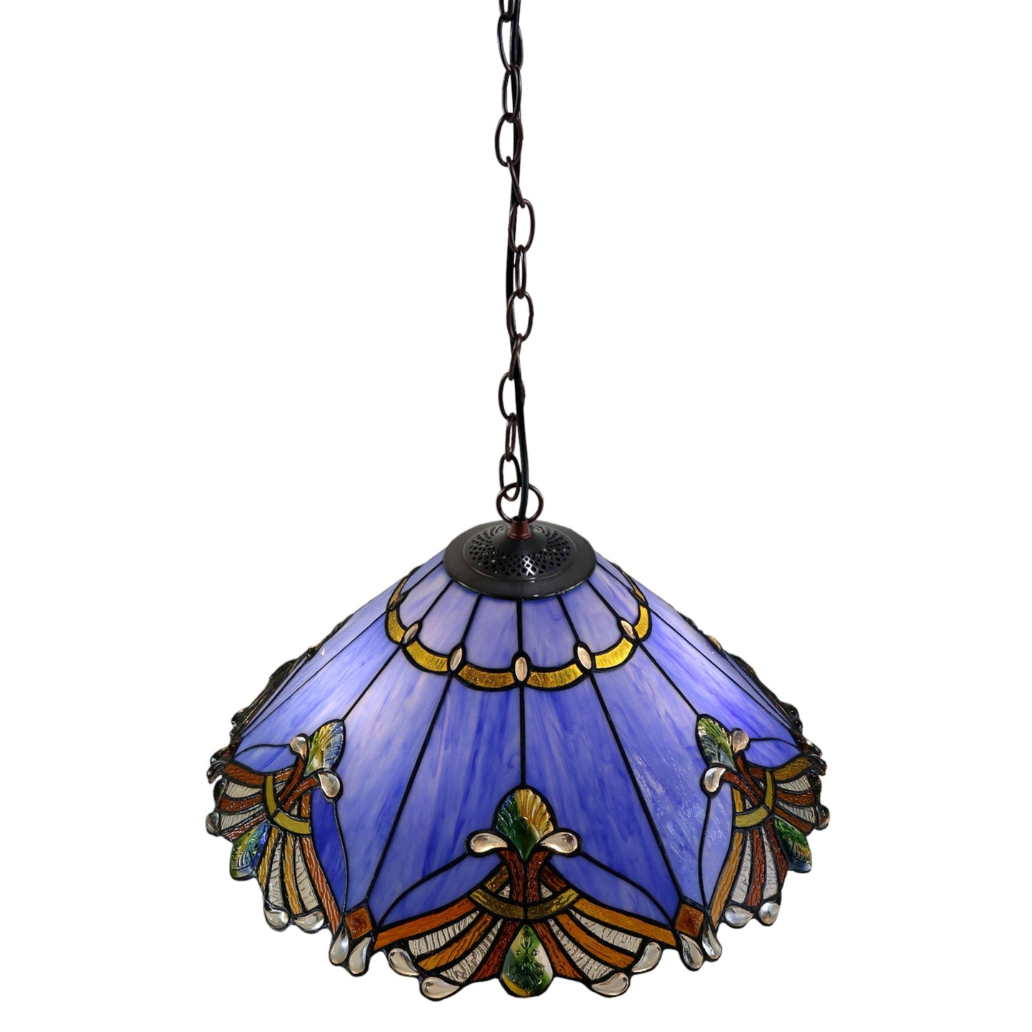 Tiffany Benita Periwinkle Stained Glass Pendant Light Pendant Light G&G Bros   