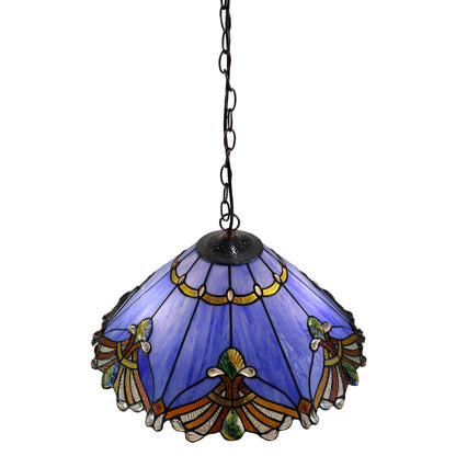 Tiffany Benita Periwinkle Stained Glass Pendant Light Pendant Light G&G Bros   