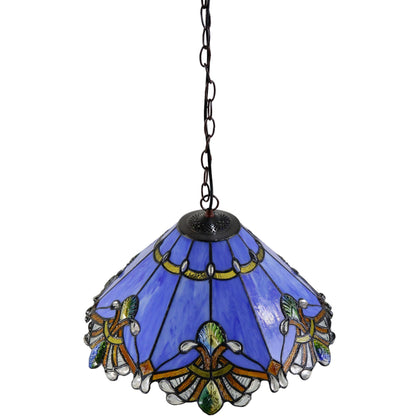 Tiffany Benita Periwinkle Stained Glass Pendant Light Pendant Light G&G Bros   