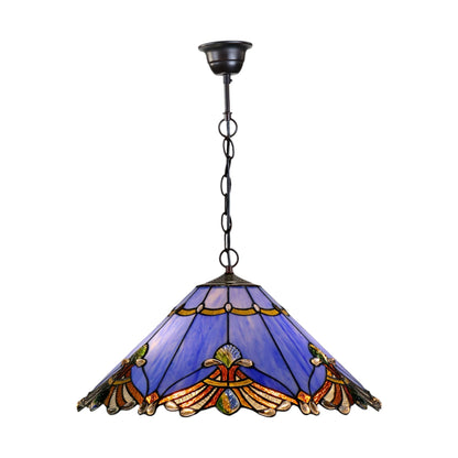 Tiffany Benita Periwinkle Stained Glass Pendant Light Pendant Light G&G Bros Purple  