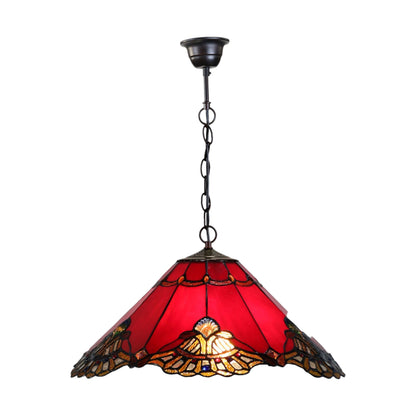 Tiffany Benita Periwinkle Stained Glass Pendant Light Pendant Light G&G Bros Red  