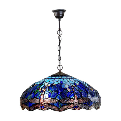 Tiffany Blue Dragonfly Stained Glass Pendant Light Pendant Light G&G Bros Lamp  