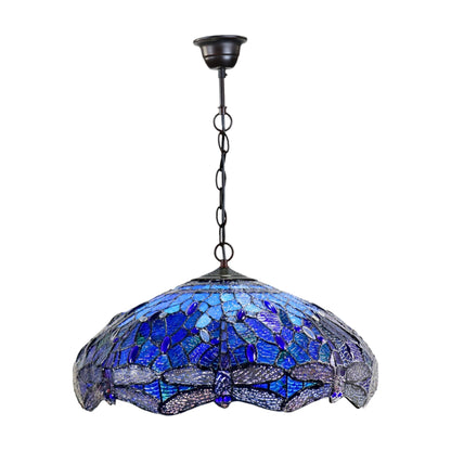 Tiffany Blue Dragonfly Stained Glass Pendant Light Pendant Light G&G Bros   