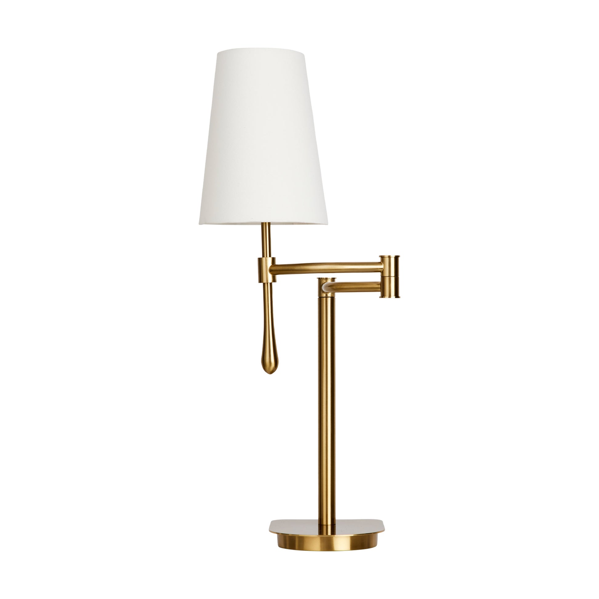 Christina Tran Harmonie Swing Arm Linen Table Lamp - Brass Table Lamp Bloomingdales Lighting   