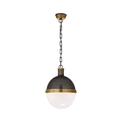 Thomas O'Brien Hicks Large White Glass Pendant Light - Bronze & Brass Pendant Light Bloomingdales Lighting Large  