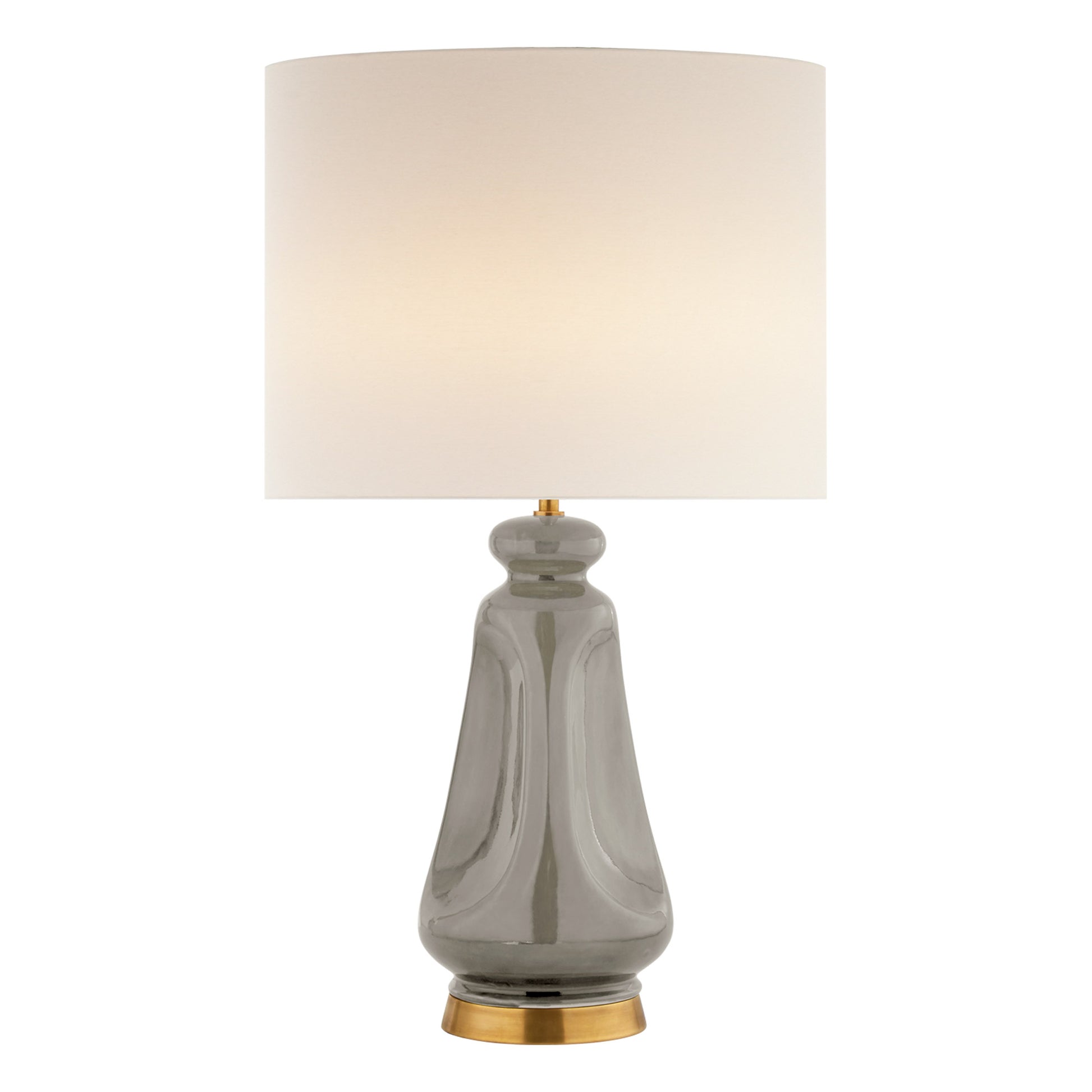 AERIN Kapila Glazed Ceramic Table Lamp - Shell Grey Table Lamp Bloomingdales Lighting Shell Grey  