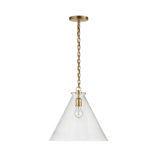 Thomas O'Brien Katie Conical Glass Pendant Light - Brass Pendant Light Bloomingdales Lighting   