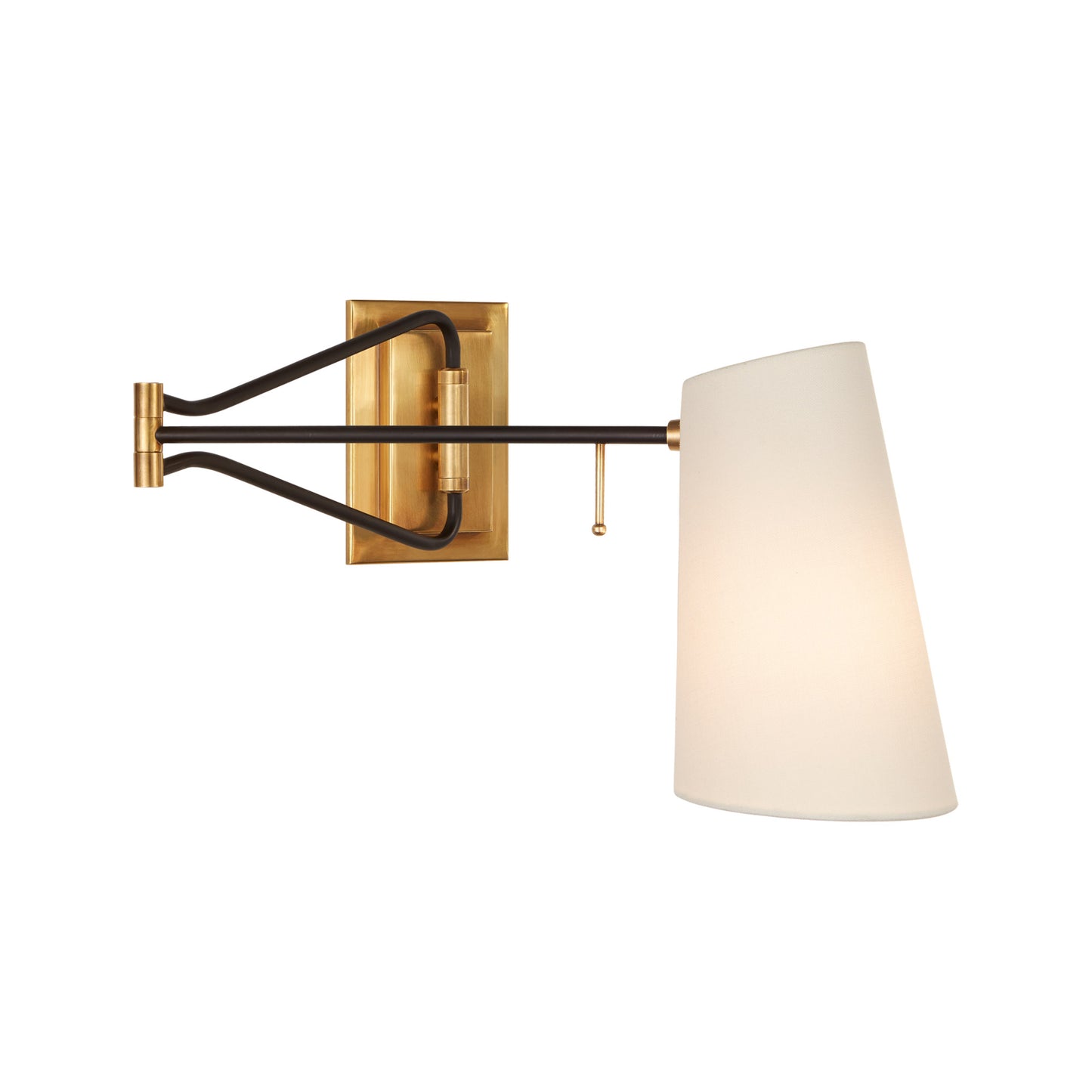 AERIN Keil Swing Arm Linen Wall Sconce - Brass and Black Wall Light Bloomingdales Lighting Black  