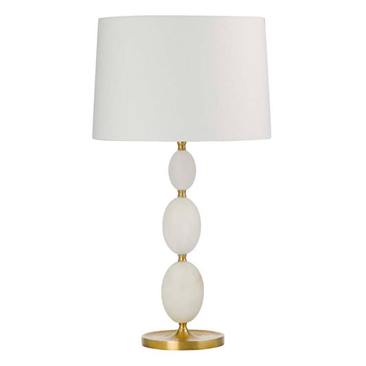 Luna Bobble Alabaster Table Lamp - Brass Table Lamp Bloomingdales Lighting New Coconut Linen