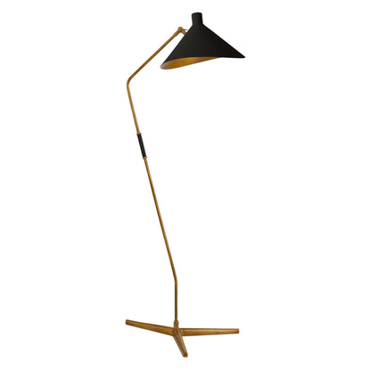 AERIN Mayotte Large Offset Floor Lamp - Brass & Black Floor Lamp Bloomingdales Lighting Black  