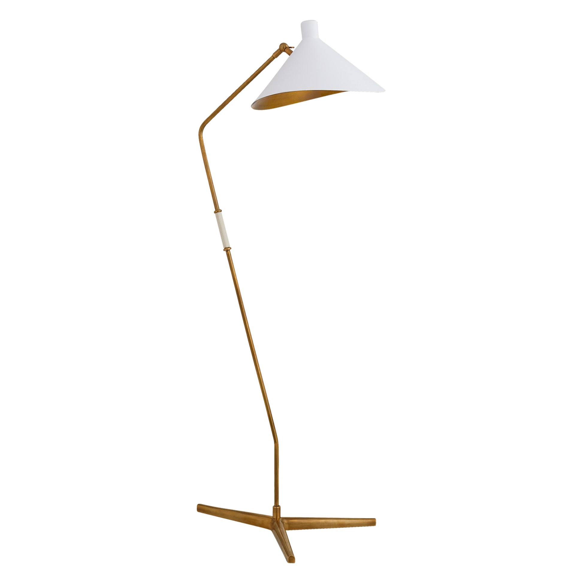 AERIN Mayotte Large Offset Floor Lamp - Brass & White Floor Lamp Bloomingdales Lighting White  