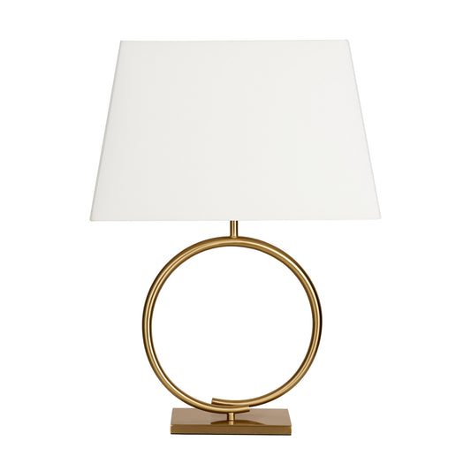 Christina Tran Memento Twist Circle Linen Table Lamp - Brass Table Lamp Bloomingdales Lighting   