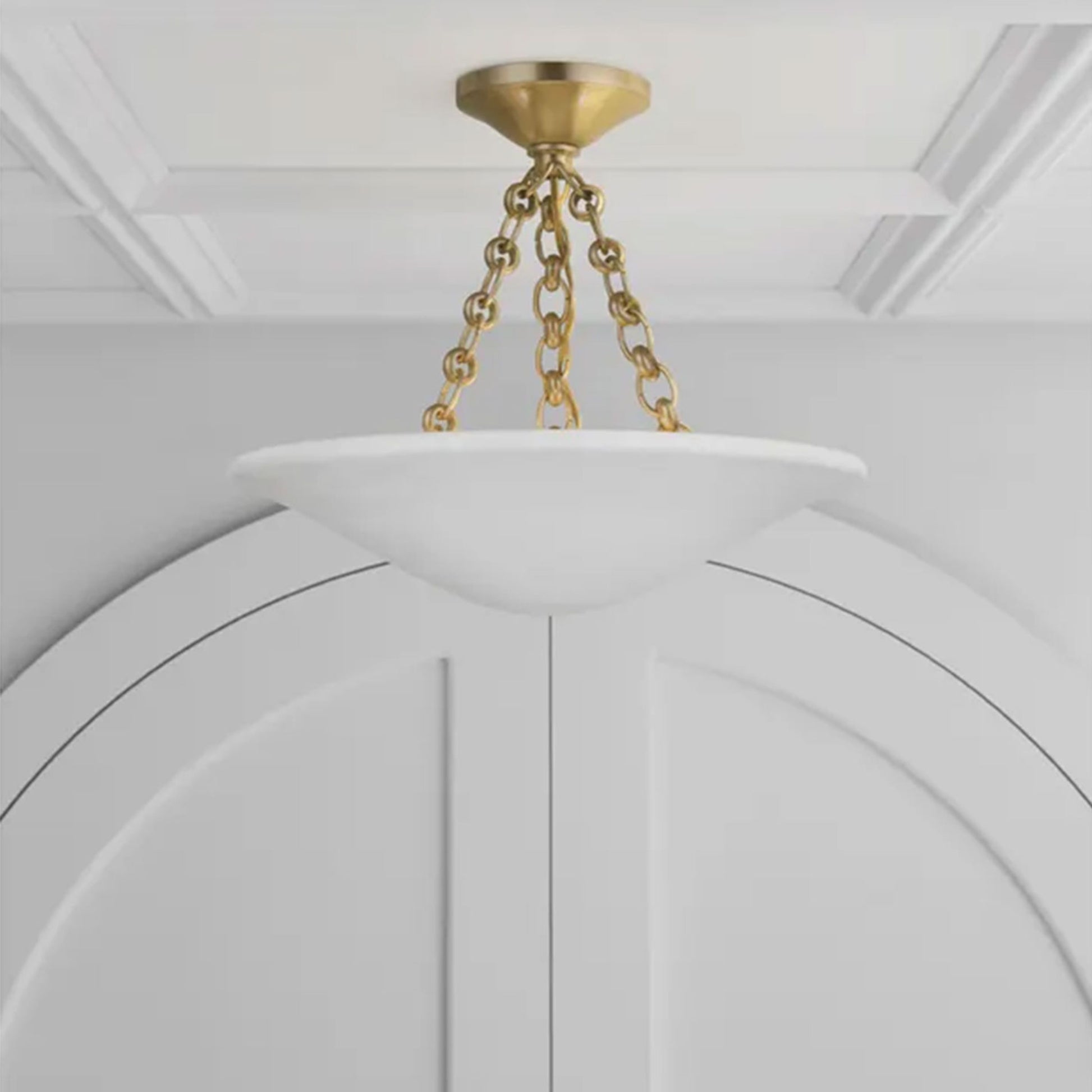 AERIN Mollino 16" Semi Flush Mount Ceiling Light - Brass Ceiling Flush Mount Bloomingdales Lighting