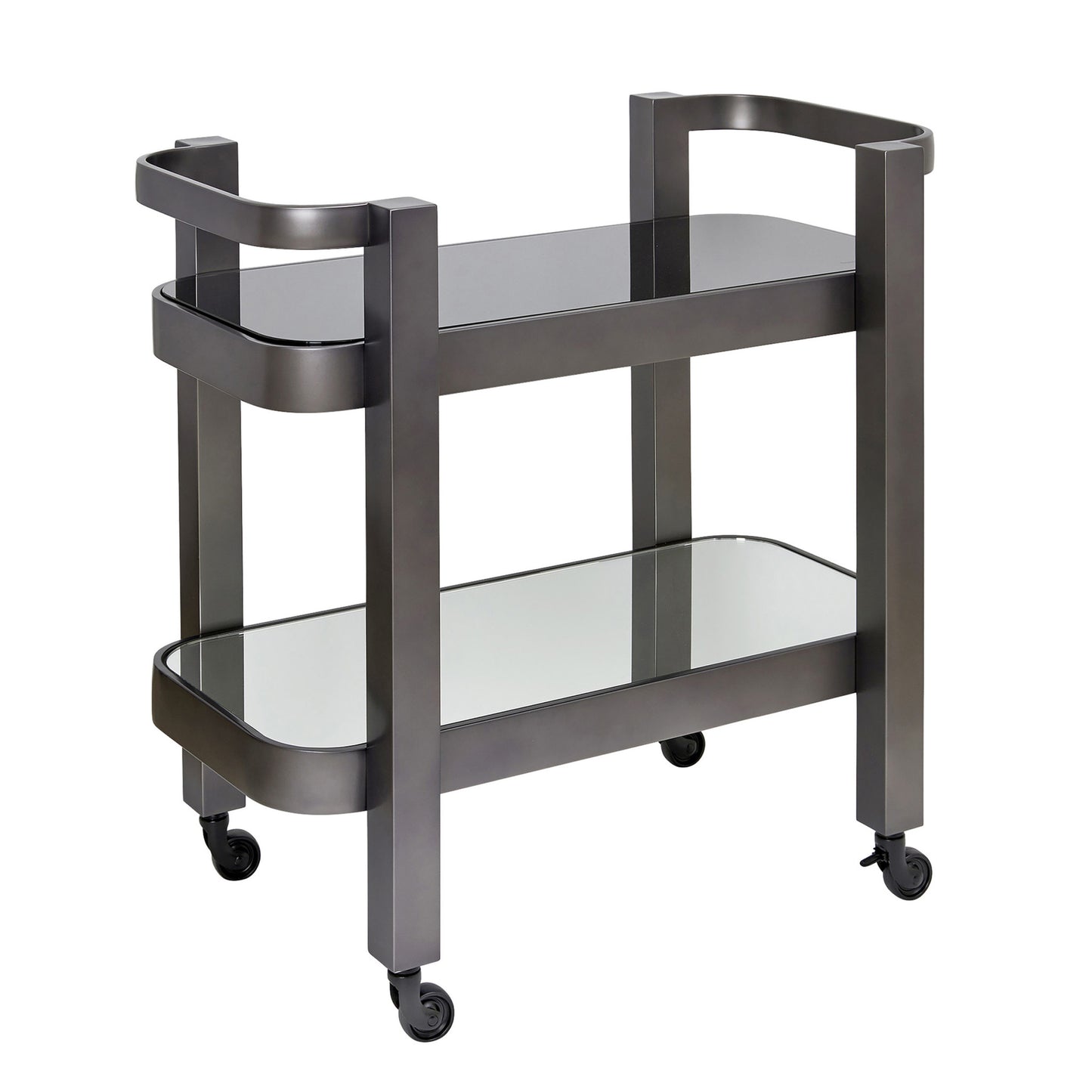 Nevada Black Glass Drinks Trolley - Polished Nickel Drinks Cart Bloomingdales Bronze