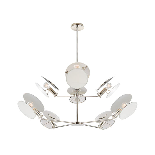 Thomas O'Brien Osiris Large Reflector Chandelier - Polished Nickel Pendant Light Bloomingdales Lighting   